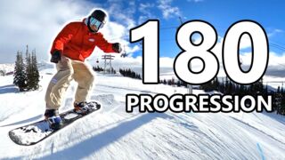 Snowboard 180 Spin Progression on Small Jumps