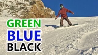 Green, Blue & Black Runs - Beginner Snowboard Turn Progression