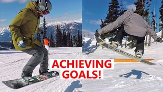 Achieving Snowboard Goals! Jumps & Grabs