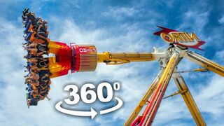 360 Video | Sky Loop Spinning Turbine Amusement Ride 4K