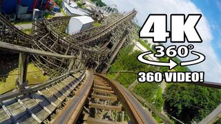 VR 360 Bandit Roller Coaster Movie Park Germany 4K 360 Degree Virtual Reality Onride POV
