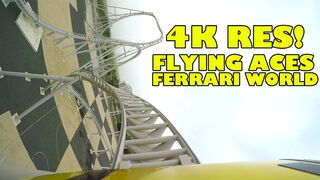 Flying Aces Roller Coaster INCREDIBLE 4K Ultra HD POV Footage! Ferrari World Abu Dhabi UAE