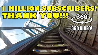 1 Million YouTube Subscribers! THANK YOU!!! TPR Rides White Lightning Roller Coaster VR 360 POV