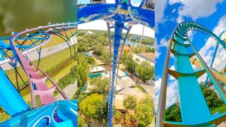Every Roller Coaster at SeaWorld Orlando! 4K Front Seat POV
