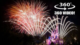Wishes Fireworks Final Show! Grand Finale! VR 360 Walt Disney World Magic Kingdom!