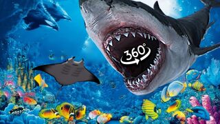 360 Video of Secret Underwater VR World with Sharks, Whales, Mantas 4K