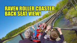Raven Roller Coaster Back Seat POV View Holiday World Indiana