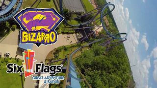 Bizarro Roller Coaster 60 FPS POV Six Flags Great Adventure New Jersey