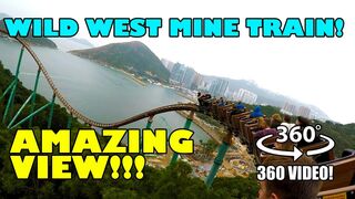 Wild West Mine Train Roller Coaster 360 Degree POV AMAZING View Ocean Park Hong Kong
