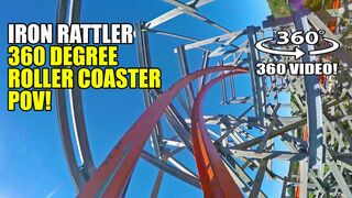 Iron Rattler 360 Degree Roller Coaster POV Six Flags Fiesta Texas Virtual Reality