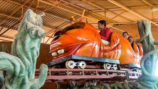 WEIRDEST Wacky Worm Roller Coaster Ever! WonderLa Park, Kochi India