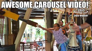 Catching Rings on Knoebels Carousel! 360 Degree POV Knoebels Amusement Park Pennsylvania