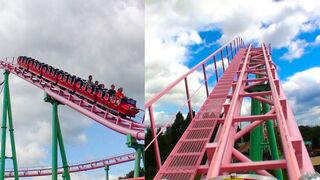 Japanese Roller Coaster! "Jet Coaster" at Koriyama Dreamland! Front Seat POV ジェットコースター