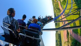 Goliath Roller Coaster! Back Seat 4K POV! Walibi Holland Theme Park