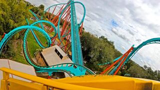Busch Gardens Kumba Roller Coaster 4K Front Seat POV