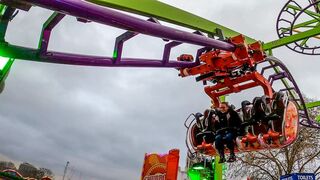 WEIRD Suspended Roller Coaster! 4K POV Euro Coaster Traveling Fair Inverted Wild Mouse!