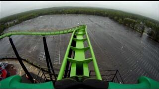 Green Lantern POV Roller Coaster Front Seat Six Flags Great Adventure New Jersey SFGadv