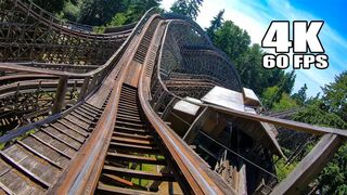 Timberhawk Wooden Roller Coaster! Multi-Angle 4K Onride POV Wild Waves Amusement Park Seattle