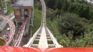 See Through Coaster Insane Japanese Roller Coaster Front Seat POV Kamine Park Hitachi Japan