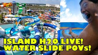 Island H2O Water Slide POVs! AMAZING Slide Reactions! lol Orlando Florida NEW!
