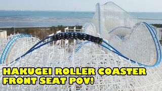Hakugei 白鯨 White Whale REAL Roller Coaster Front Seat POV! Nagashima Spaland 2019 RMC