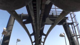 Flight Deck Top Gun Roller Coaster POV California's Great America