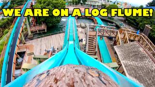We Are On A Log Flume at Toshimaen in Tokyo Japan! としまえん - ミニフリュームライド - 東京