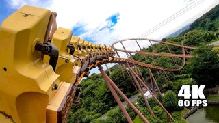 Riding Bandit Roller Coaster at Yomiuriland in Japan! Multi Angle 4K60 POV よみうりランド - バンデット